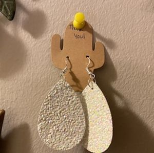 Leather faux earrings